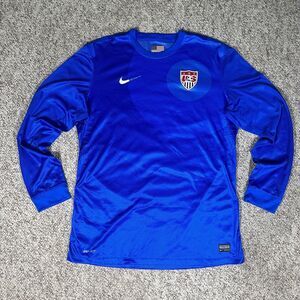 Nike US Soccer USMNT 2012 2013 Goalkeeper Soccer Jersey Blue Abstract Size XL